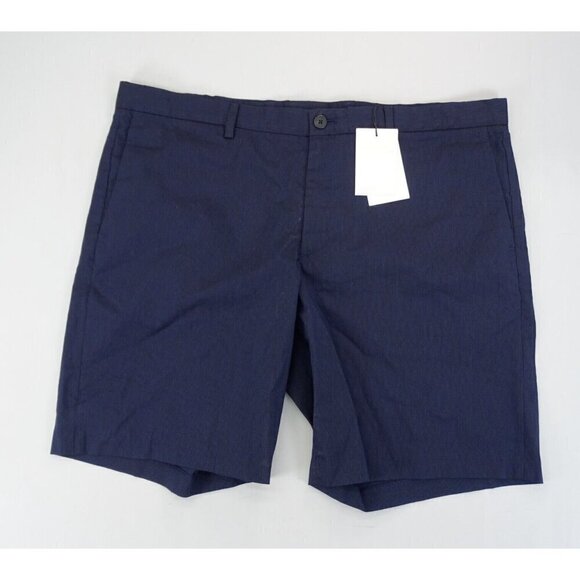 New Theory Men's Zaine SW 9" Inseam Striped Chino‎ Shorts Blue Size 40 - Picture 1 of 6